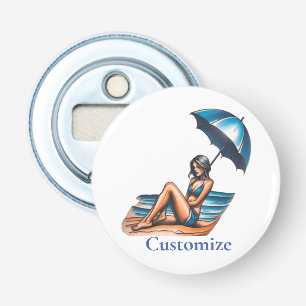 Bikini Girl Beach Napping Thunder_Cove  Bottle Opener