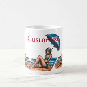 Bikini Girl Beach Napping Thunder_Cove Coffee Mug