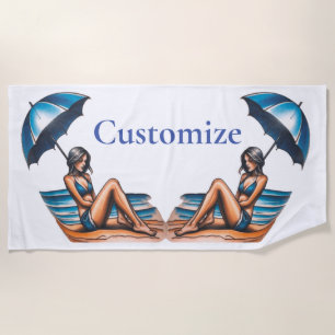 Bikini Girl Beach Napping Thunder_Cove  Towel