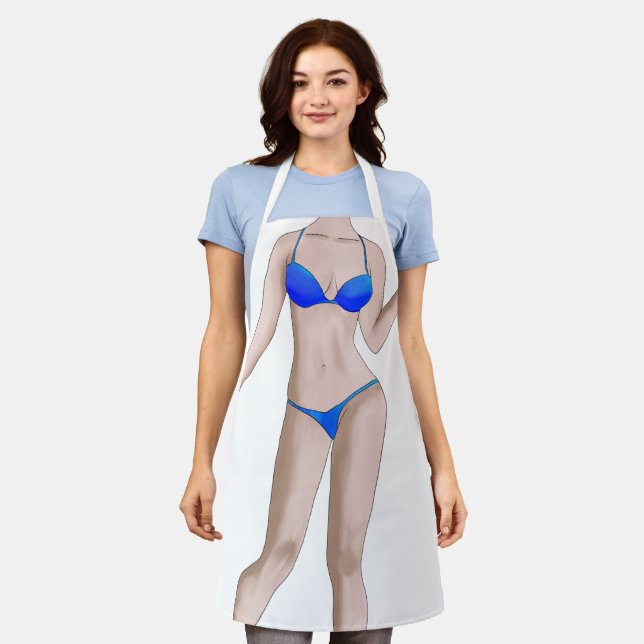 Bikini Girl Oil Painting Apron (Worn)
