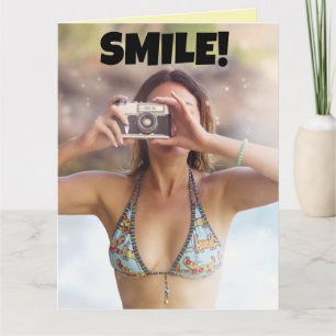 BIKINI GIRL "SMILE!" SUMMER BIRTHDAY! CARDS