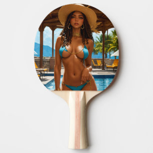 BIKINI GIRL STUNNINGLY HOT PING PONG PADDLE