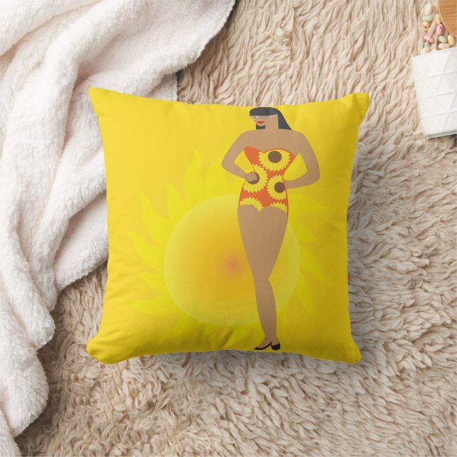 Bikini Girl Throw Pillow (Blanket)