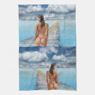 Bikini Girl Thunder_Cove  Kitchen Towel