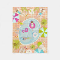 Bikini girls and guys playing swimming pool game