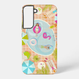 Bikini girls and guys playing swimming pool game samsung galaxy case