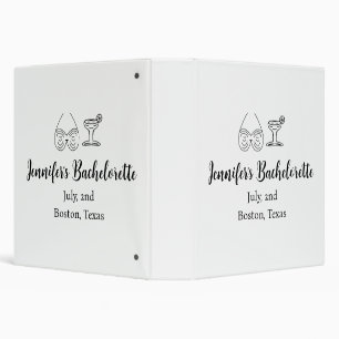 Bikini glass cocktail bachelorette party add name  binder