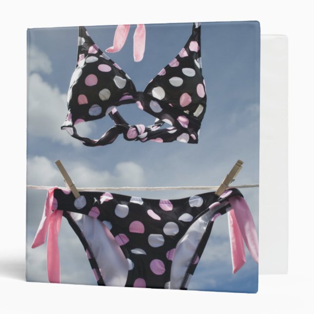 Bikini Hanging On A Clothesline Binder (Front/Inside)
