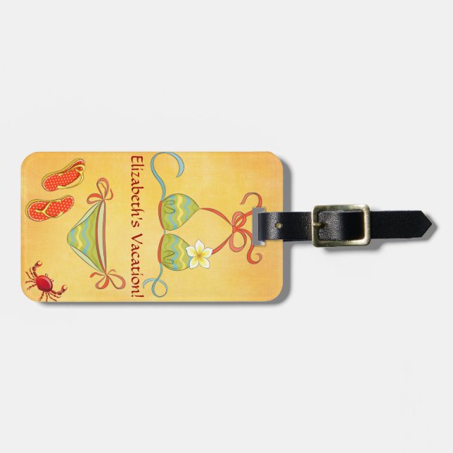 Bikini Luggage Tag Personalize (Front Horizontal)