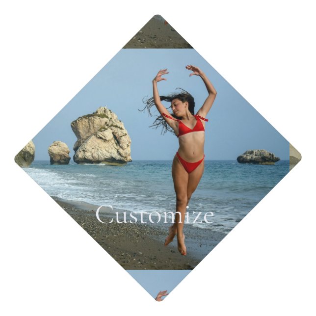 Bikini Model Dancing Thunder_Cove Graduation Cap Topper (Front)