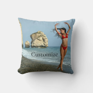 Bikini Model Dancing Thunder_Cove Throw Pillow