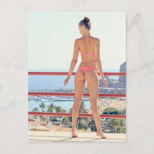 Bikini model postcard
