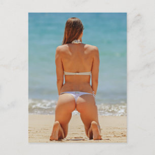 Bikini model postcard