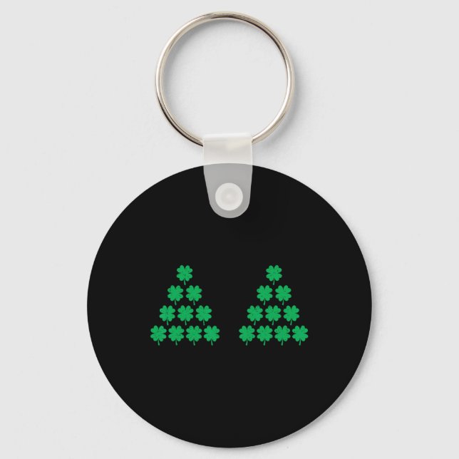 Bikini Style Shamrock Irish S St Patricks Day Funn Keychain (Front)
