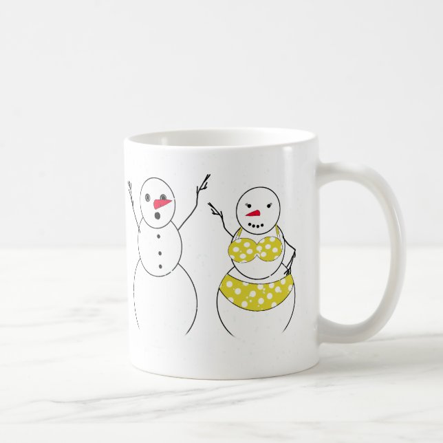 Bikini Time Snowmen Coffee Mug (Right)