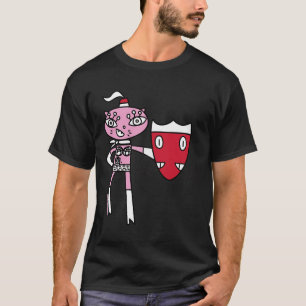 Bikinikat A Pink Cat Super Hero With Shield T-Shirt