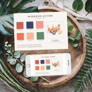 Bikinis and Bellinis Weekend Attire Colour Palette Invitation