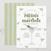 Bikinis and Martinis 30th Birthday Invitation