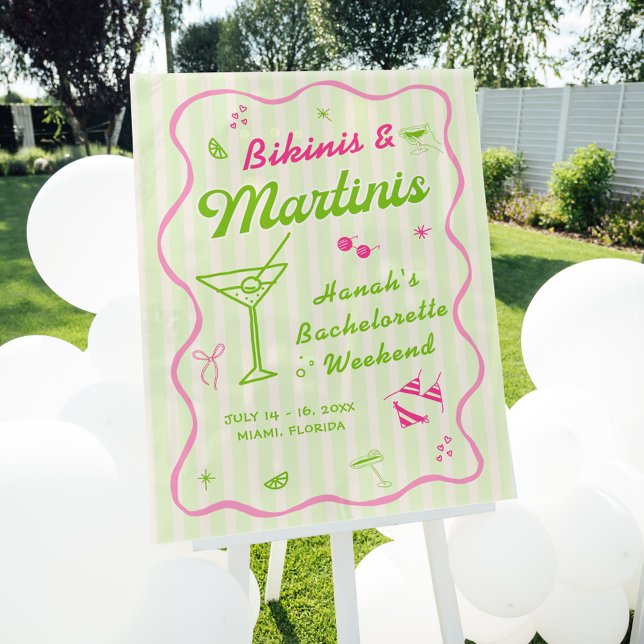 Bikinis and Martinis Bach Party Welcome Acrylic Sign (Creator Uploaded)