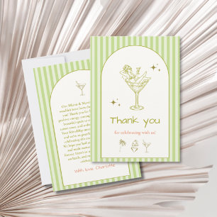 Bikinis and Martinis Bachelorette Party Beach Bach Thank You Card
