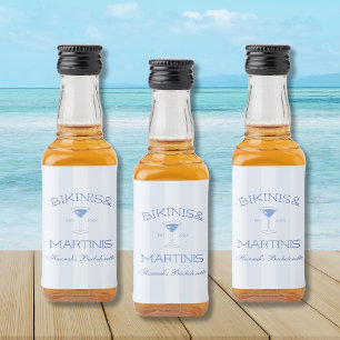 Bikinis And Martinis Beach Bachelorette Party Liquor Bottle Label
