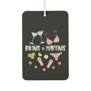 Bikinis and Martinis Cute Beach Vibes Pink Polka D Air Freshener