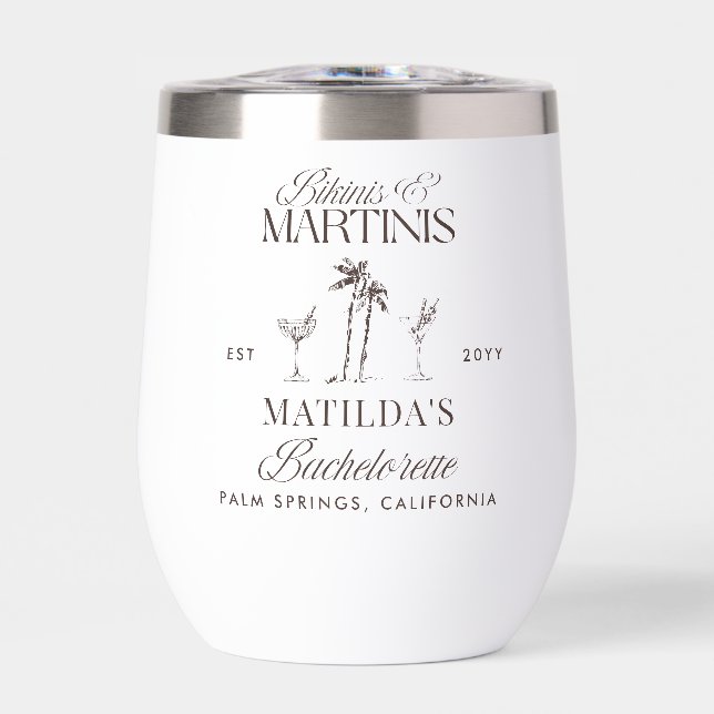 Bikinis and martinis Elegant vintage bachelorette (Front)