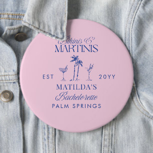 Bikinis and martinis Elegant vintage bachelorette 6 Inch Round Button
