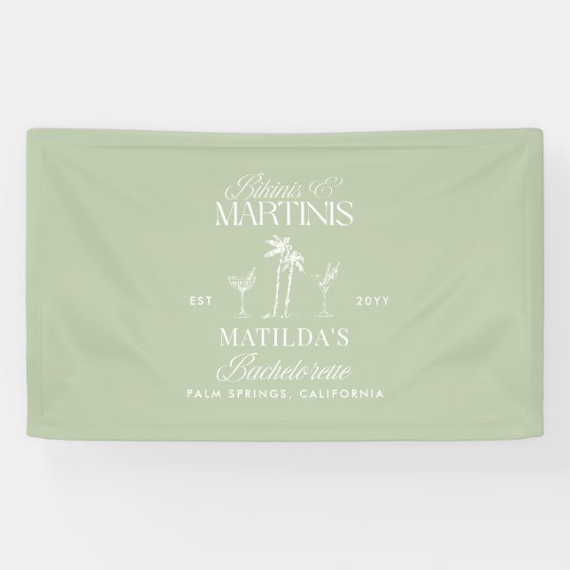 Bikinis and martinis Elegant vintage bachelorette Banner (Horizontal)