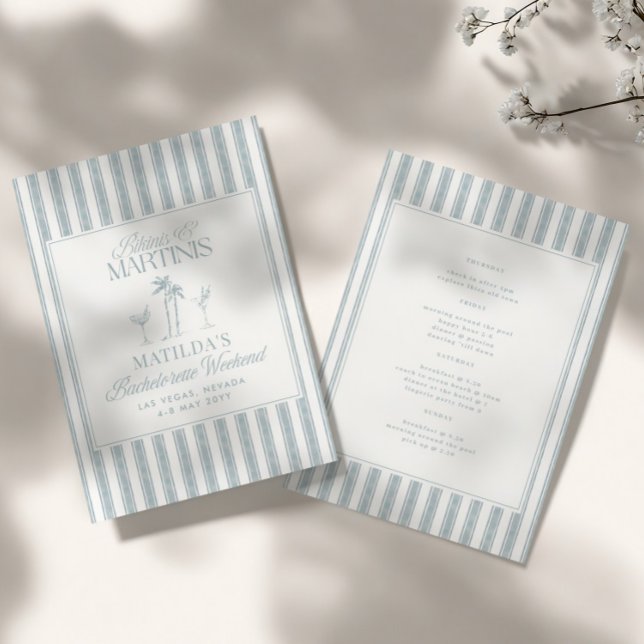 Bikinis and martinis Elegant vintage bachelorette Invitation (Creator Uploaded)