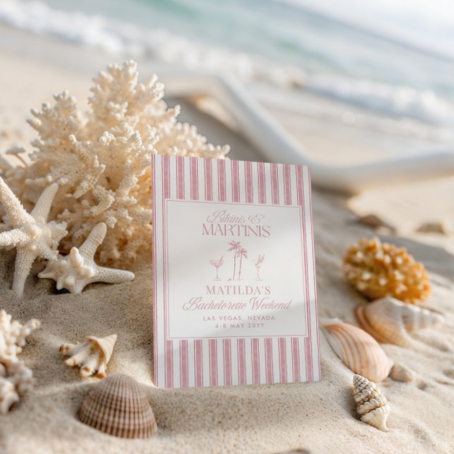 Bikinis and martinis Elegant vintage bachelorette Invitation (Creator Uploaded)