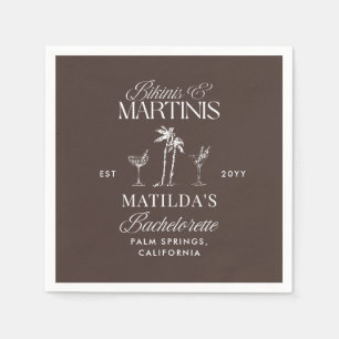 Bikinis and martinis Elegant vintage bachelorette Napkin