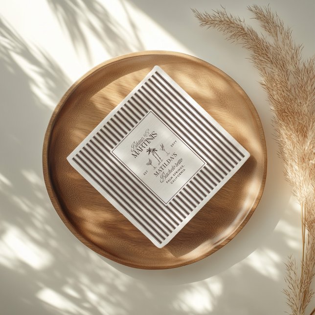 Bikinis and martinis Elegant vintage bachelorette Napkin (Creator Uploaded)