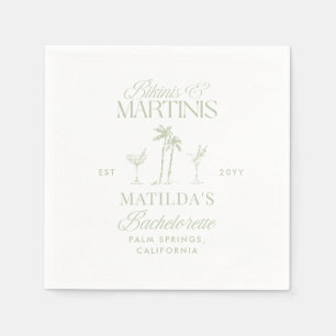 Bikinis and martinis Elegant vintage bachelorette Napkin