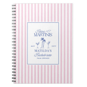 Bikinis and martinis Elegant vintage bachelorette Notebook