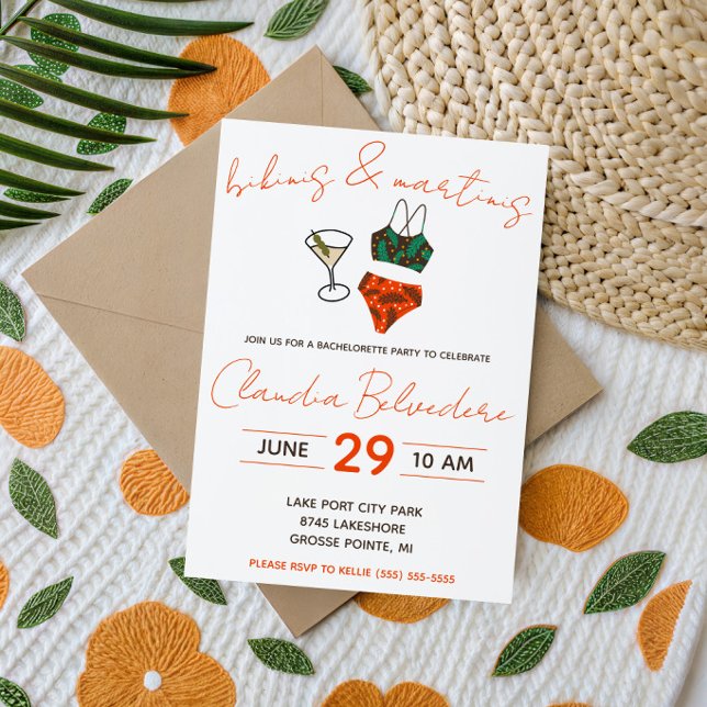 Bikinis and Martinis Themed Bachelorette Party Invitation (Creator Uploaded)