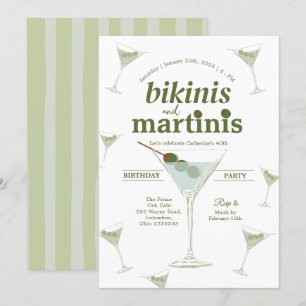 Bikinis et Martinis 30e anniversaire Invitation