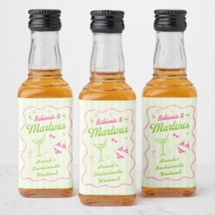 Bikinis & Martinis Bach Party Liquor Bottle Label