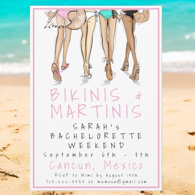 Bikinis & Martinis Bachelorette / Bride Weekend Invitation (Creator Uploaded)