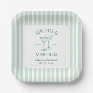 Bikinis & Martinis Bachelorette Paper Plate
