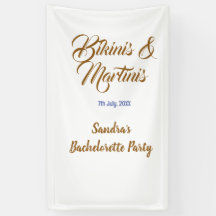 bikinis & martinis bachelorette party name brown 