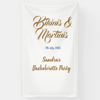bikinis & martinis bachelorette party name brown  banner