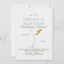 Bikinis & Martinis Bachelorette Weekend Invitation