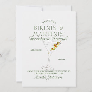 Bikinis & Martinis Bachelorette Weekend Invitation