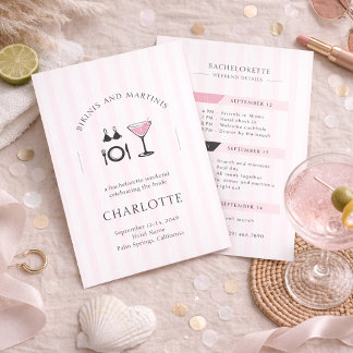 Bikinis & Martinis Bachelorette Weekend Itinerary Invitation