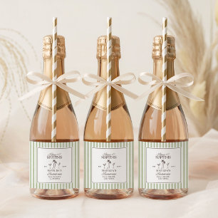 Bikinis & Martinis Bachelorette Wine Bottle Label 