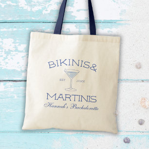 Bikinis & Martinis Beach Bachelorette Favor Tote Bag