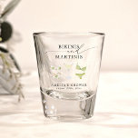 Bikinis & Martinis Bridal Shower Bachelorette Shot Glass<br><div class="desc">This fun design features bikinis and martinis and a green theme.</div>