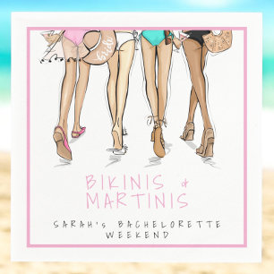 Bikinis & Martinis Custom Bachelorette Weekend Napkin