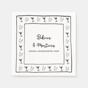 Bikinis & Martinis Personalize Bachelorette Party  Napkin